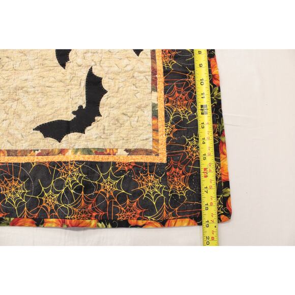 Double Sided Placemats & Runner Halloween Bats webs Fall Autumn leaves 7 pieces - Picture 13 of 14